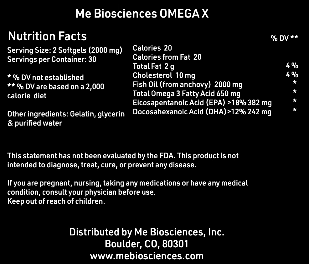 Me Biosciences Omega's (30 Servings)