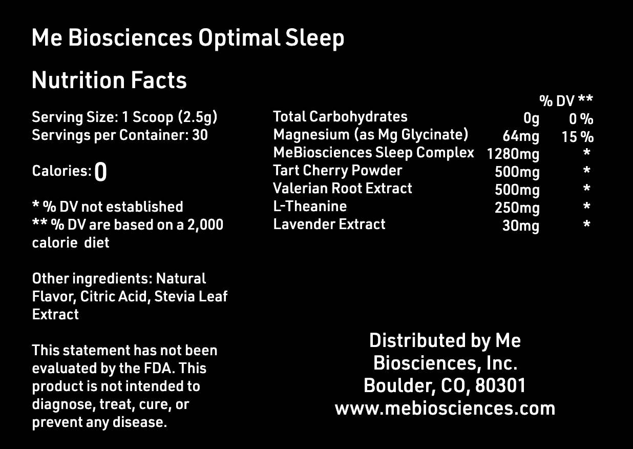Me Biosciences Daily Sleep Formula (30 Servings)